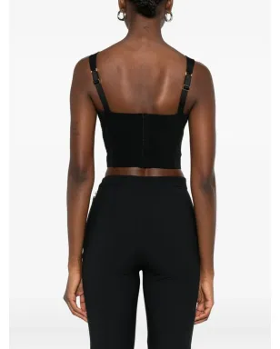 Elisabetta Franchi ハートネック・クロップドトップ ブラック - サムネイル4