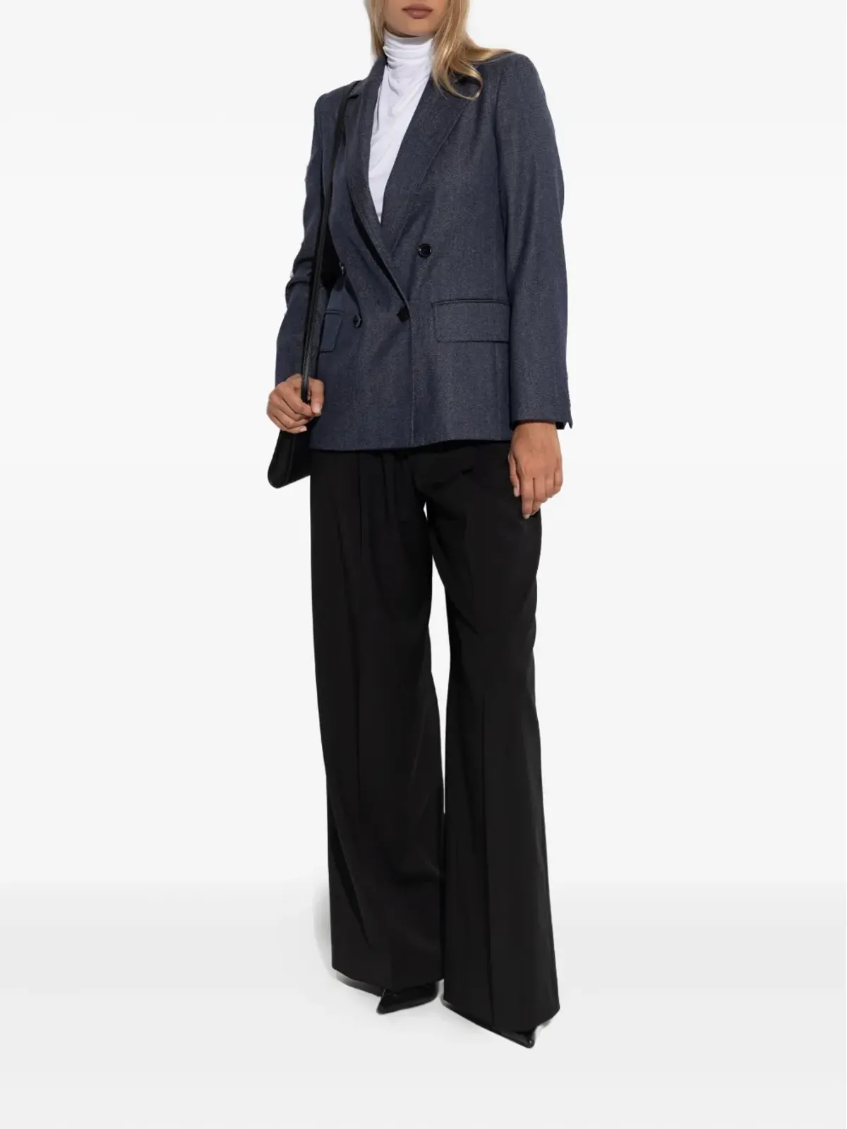 Max Mara ダブルブレスト ウールジャケット ブルー - 画像2