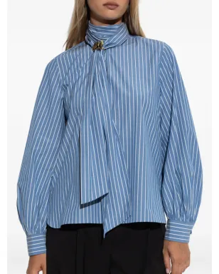 Max Mara ディスコストライプ花ブローチ付きブラウス - サムネイル3