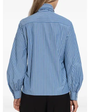 Max Mara ディスコストライプ花ブローチ付きブラウス - サムネイル4