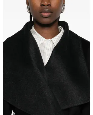 THE DYNAMIS STUDIO belted wrap single-breasted coat - Black - サムネイル5