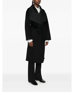 THE DYNAMIS STUDIO belted wrap single-breasted coat - Black - サムネイル3