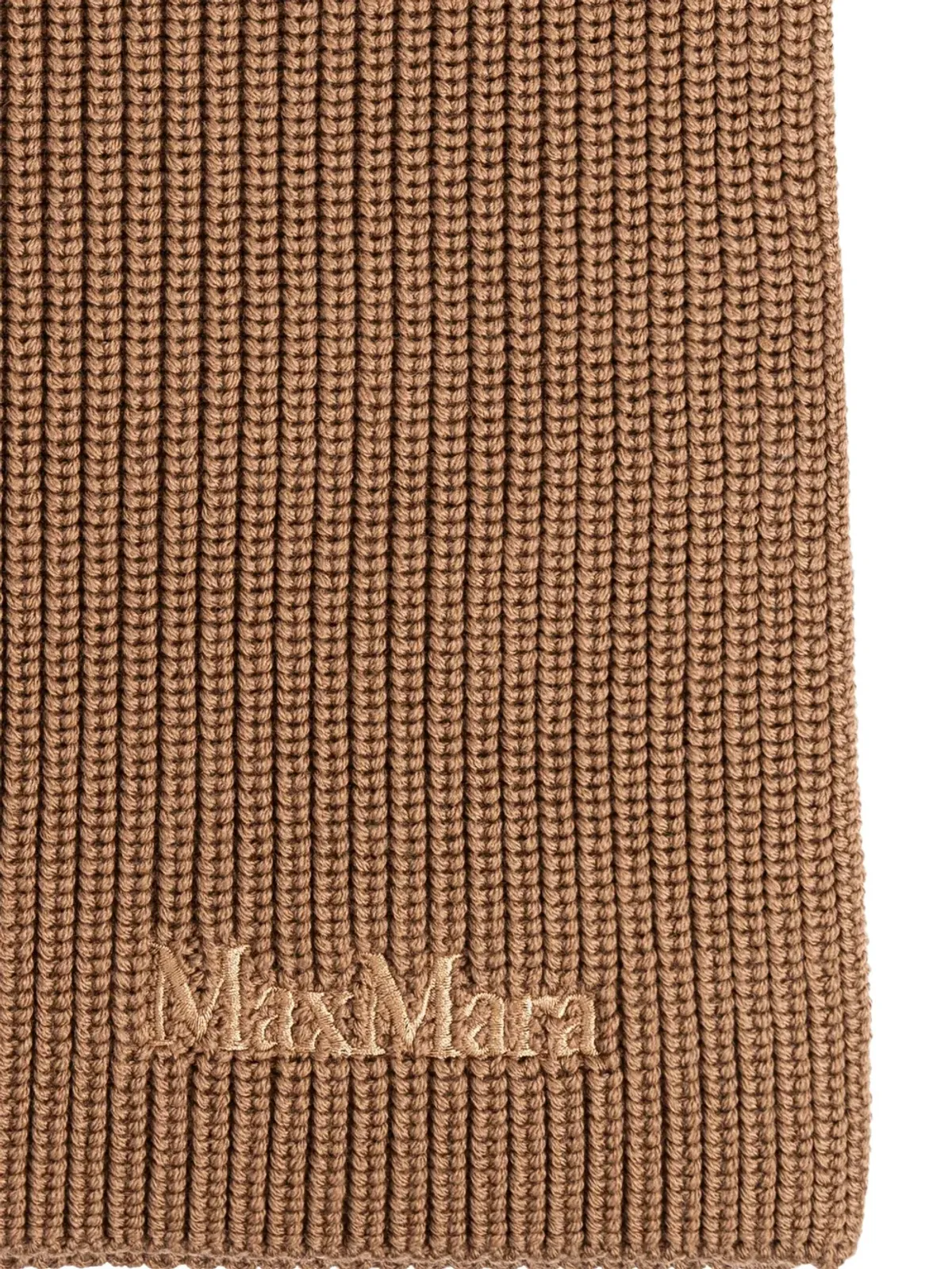 Max Mara リブ編みハイネック ヴァージンウール スカーフ - ブラウン - 画像5