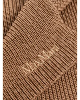 Max Mara リブ編みハイネック ヴァージンウール スカーフ - ブラウン - サムネイル4