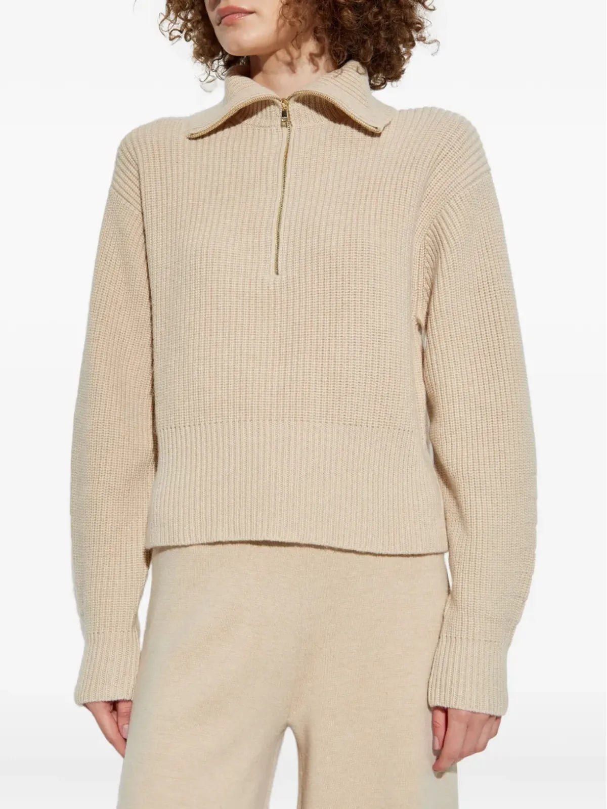 Max Mara リブ編みジップネックセーター - 画像3