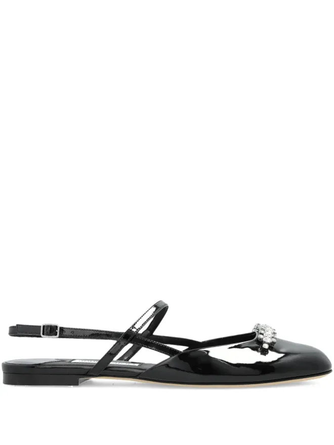 Jimmy Choo Jimmy Choo クリスタル装飾スリングバックパンプス - ブラックの商品画像