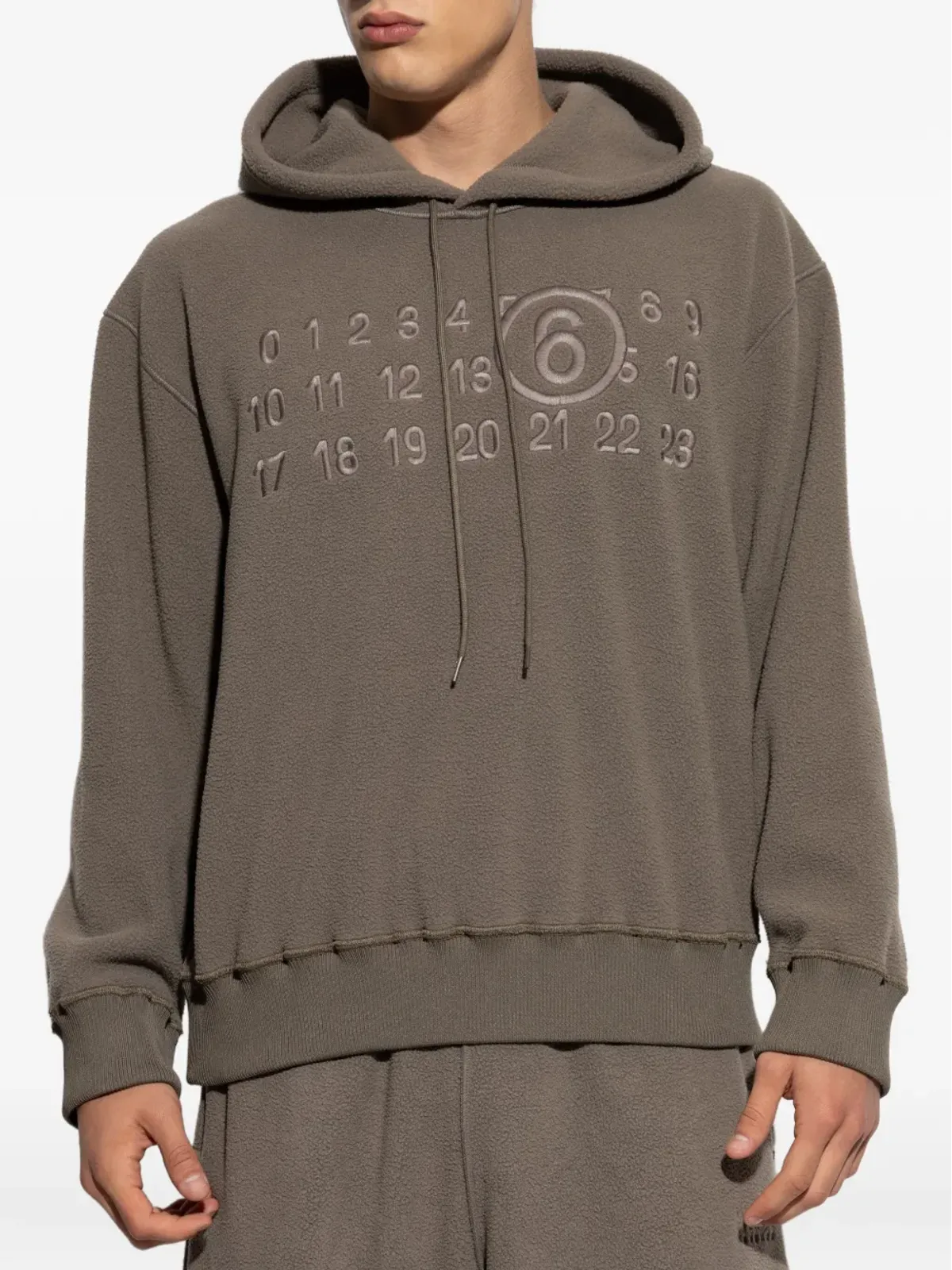 MM6 Maison Margiela 数字刺繍フリースパーカー - 画像3