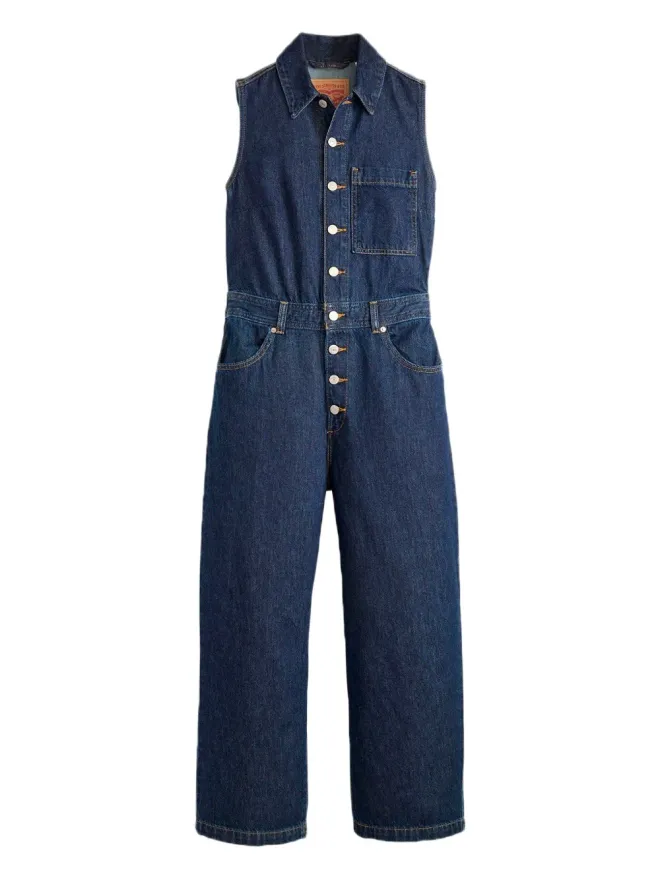 LEVI'S Levi's ボタン留め ノースリーブ ジャンプスーツ ブルーの商品画像