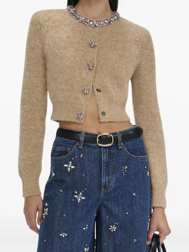 self-portrait Self-Portrait ジュエル付きアルパカカーディガンの商品画像