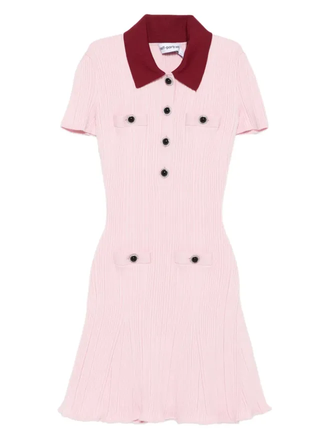 self-portrait Self-Portrait 装飾リブ編みミニドレスの商品画像