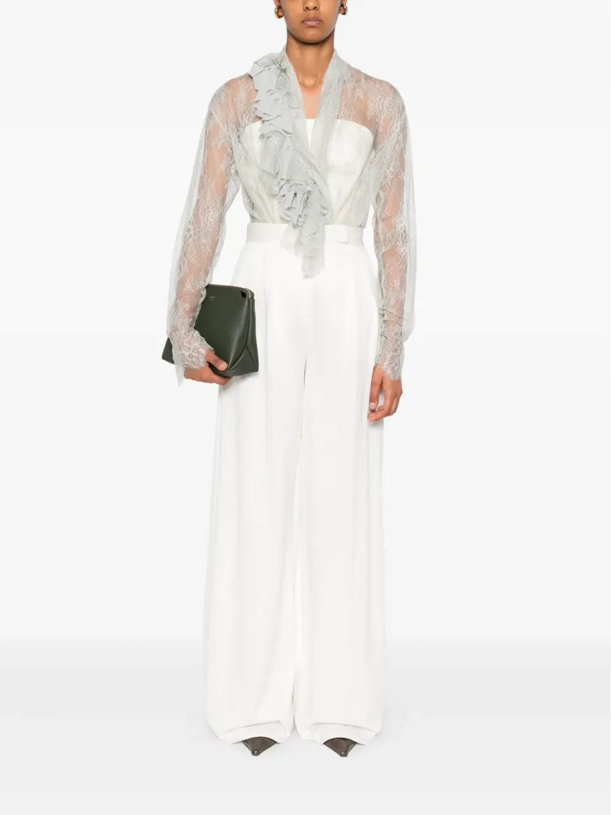Alberta Ferretti レースのラッフルトップ - 画像2