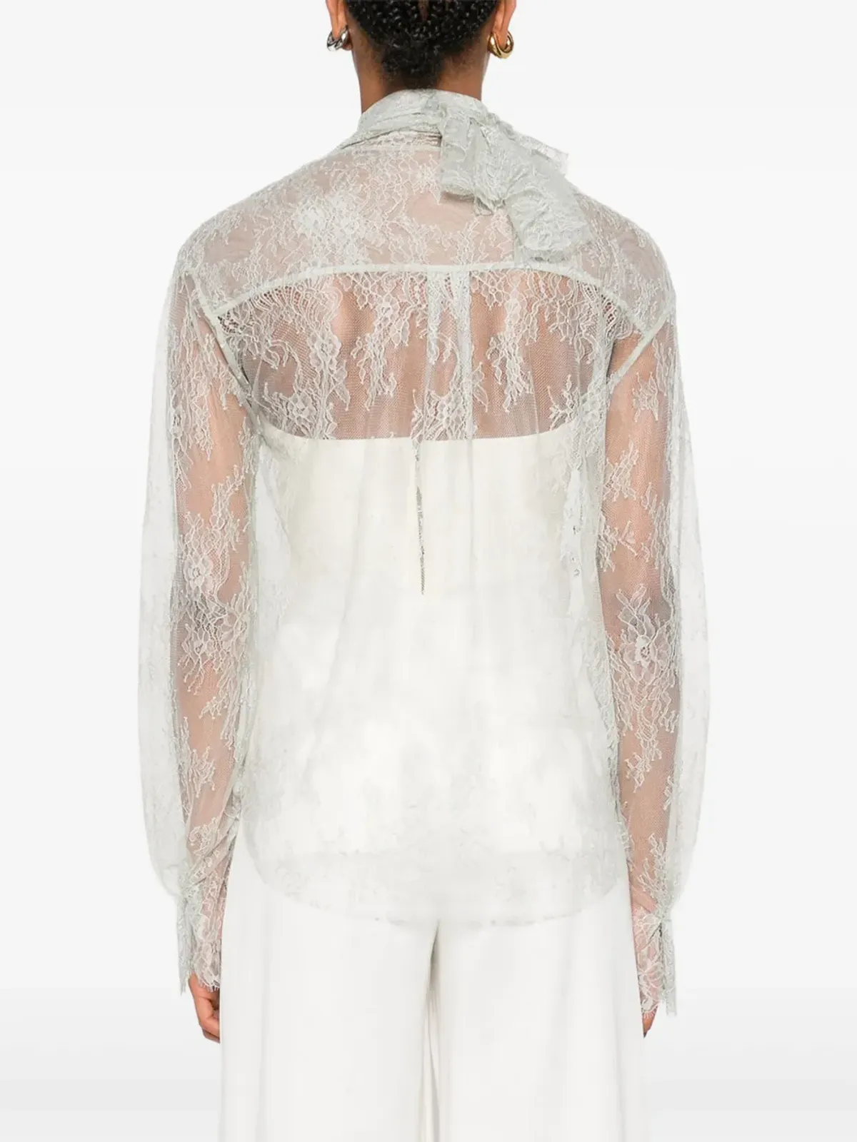 Alberta Ferretti レースのラッフルトップ - 画像4