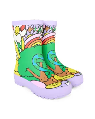 Stella McCartney Kids Earth Friends graphic wellies boots - Purple - サムネイル1