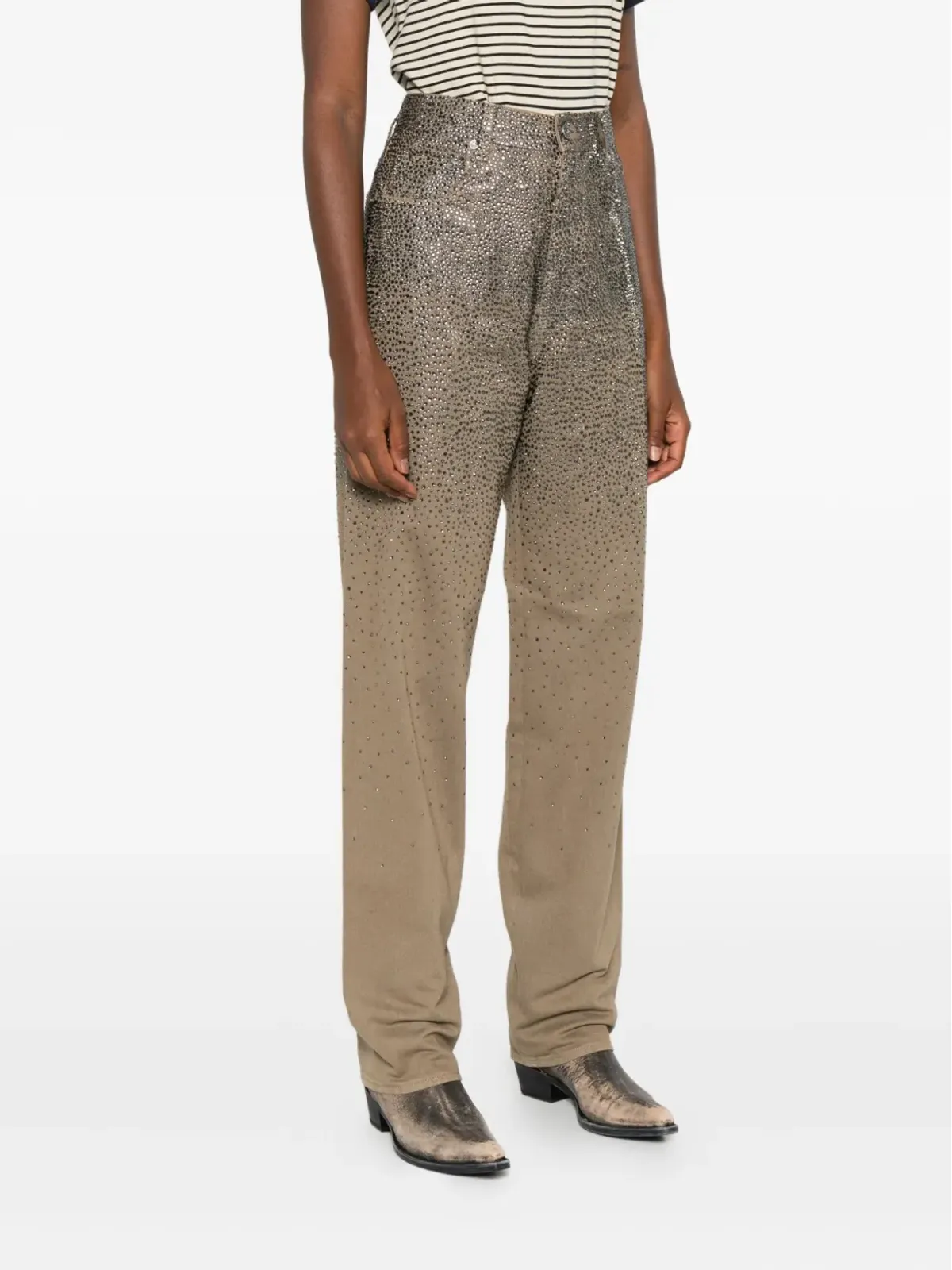 Golden Goose スワロフスキークリスタル装飾ジーンズ - 画像3