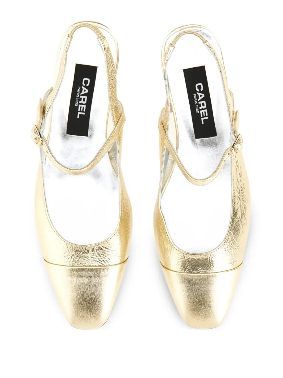 Carel Paris スリングバックヒールパンプス ゴールド - 画像5