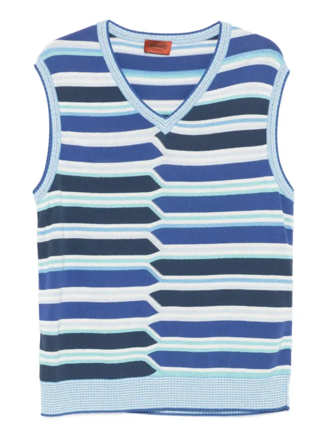 Missoni Pre-Owned Missoni Pre-Owned 2000s striped knit vest ブルーの商品画像