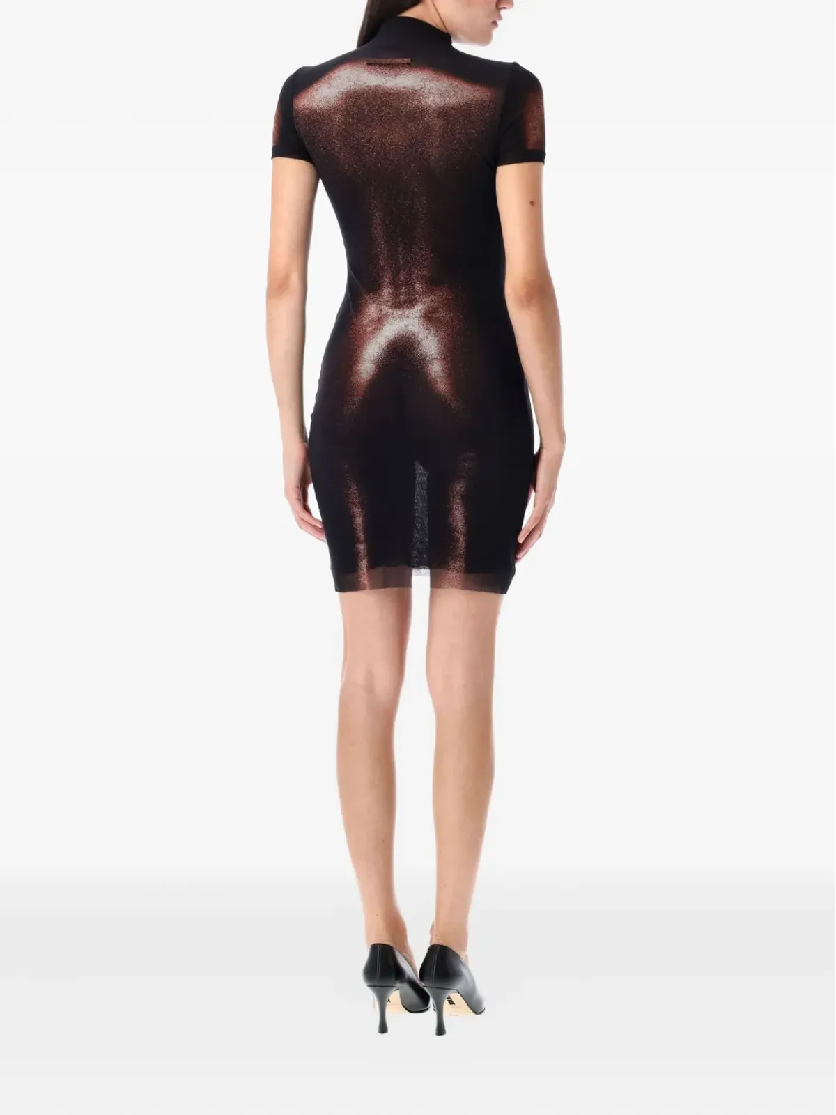 Jean Paul Gaultier メッシュ ボディプリント ミニドレス - ブラウン - 画像2