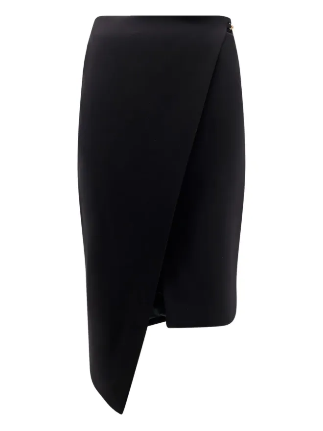 Elisabetta Franchi Elisabetta Franchi クリスタル装飾 アシンメトリーミディスカート ブラックの商品画像