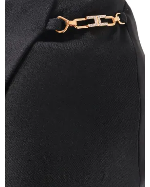 Elisabetta Franchi クリスタル装飾 アシンメトリーミディスカート ブラック - サムネイル3