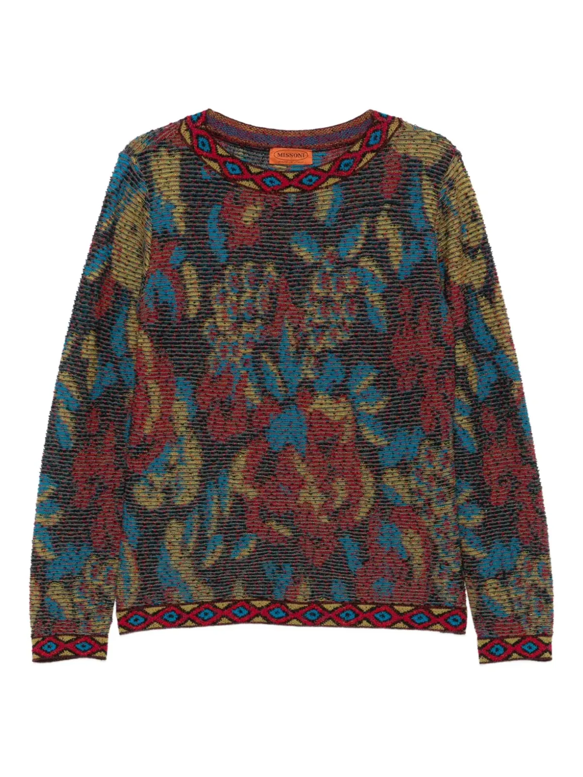Missoni Pre-Owned 1990年代花柄プリントのリブ編みセーター - ブルー - 画像1