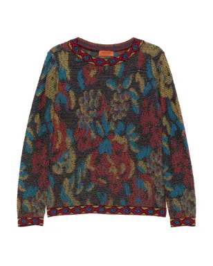 Missoni Pre-Owned 1990年代花柄プリントのリブ編みセーター - ブルー - サムネイル1
