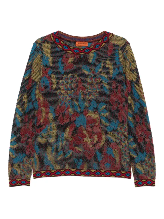Missoni Pre-Owned Missoni Pre-Owned 1990年代花柄プリントのリブ編みセーター - ブルーの商品画像