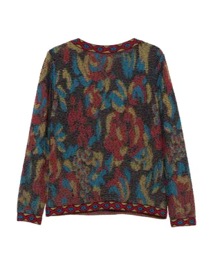 Missoni Pre-Owned 1990年代花柄プリントのリブ編みセーター - ブルー - サムネイル2