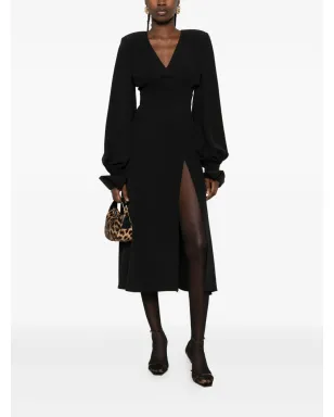 Vestiaire d'un Oiseau Libre Venice V-neck flared midi dress - サムネイル2
