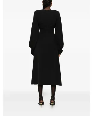 Vestiaire d'un Oiseau Libre Venice V-neck flared midi dress - サムネイル4
