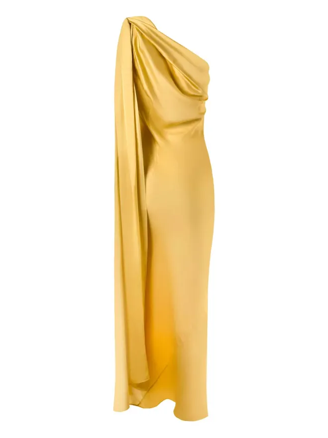 Alejandra Alonso Rojas Alejandra Alonso Rojas ドレープ入りワンショルダーミディドレスの商品画像