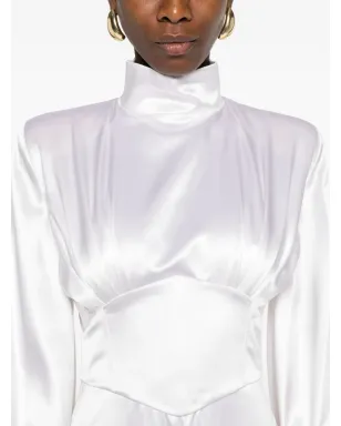 Vestiaire d'un Oiseau Libre ハイネック・パフスリーブ・ミディドレス - サムネイル5