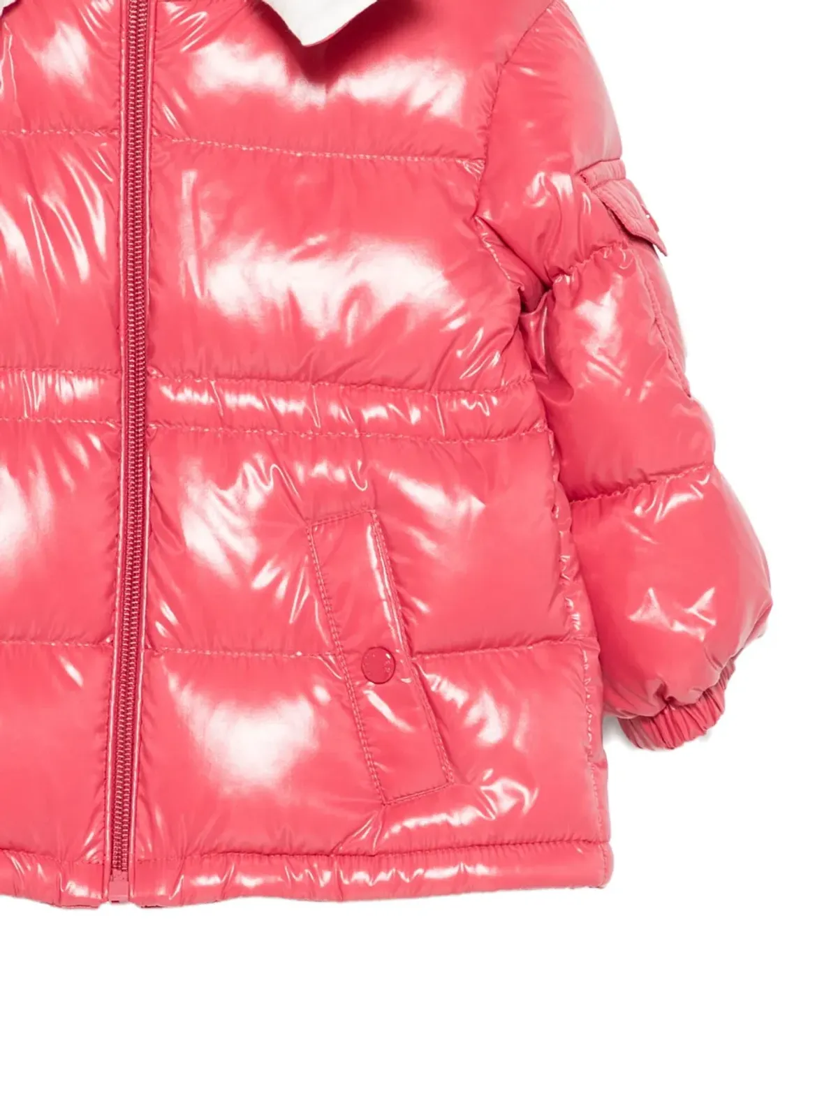 Moncler Enfant フード付き光沢ダウンジャケット - 画像3