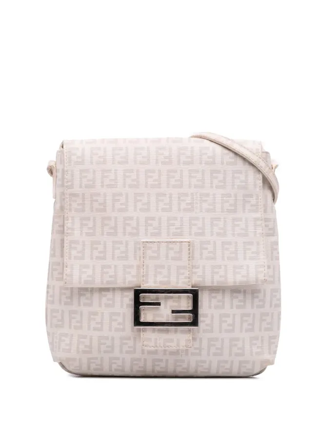Fendi Pre-Owned Fendi ビンテージ ズッキーノ キャンバス ママ Forever クロスボディバッグ - ホワイトの商品画像