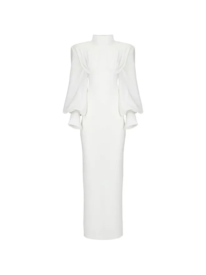 Vestiaire d'un Oiseau Libre Vestiaire d'un Oiseau Libre パールハイネックマキシドレス - Whiteの商品画像