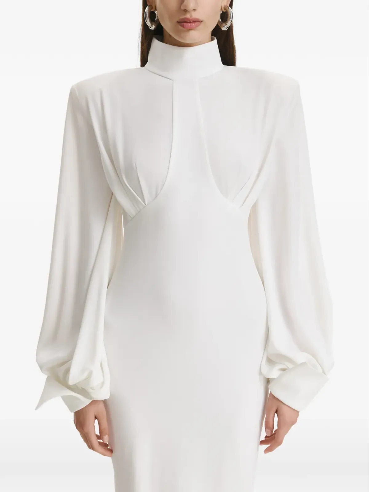 Vestiaire d'un Oiseau Libre パールハイネックマキシドレス - White - 画像5