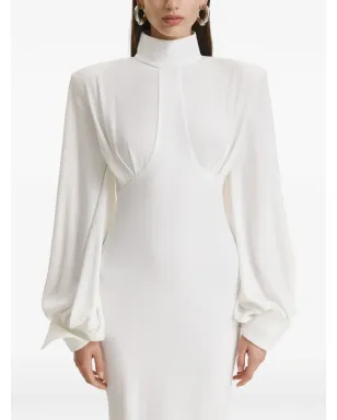 Vestiaire d'un Oiseau Libre パールハイネックマキシドレス - White - サムネイル5