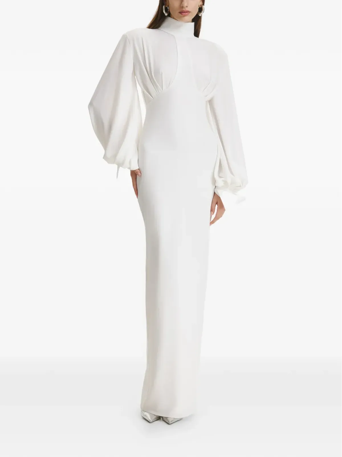 Vestiaire d'un Oiseau Libre パールハイネックマキシドレス - White - 画像2