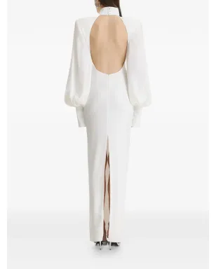 Vestiaire d'un Oiseau Libre パールハイネックマキシドレス - White - サムネイル4