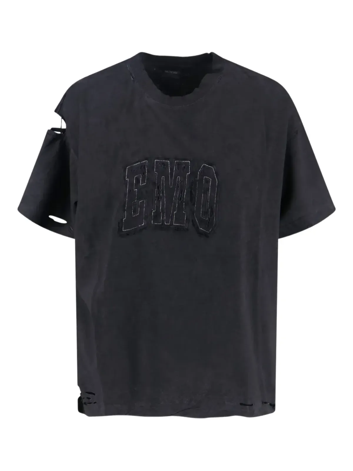 Balenciaga ダメージ加工ロゴ Tシャツ - 画像1