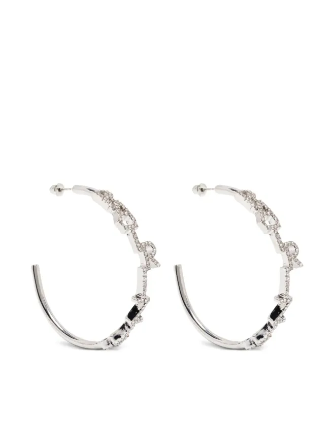 Patrizia Pepe Patrizia Pepe クリスタル付きフープピアスの商品画像