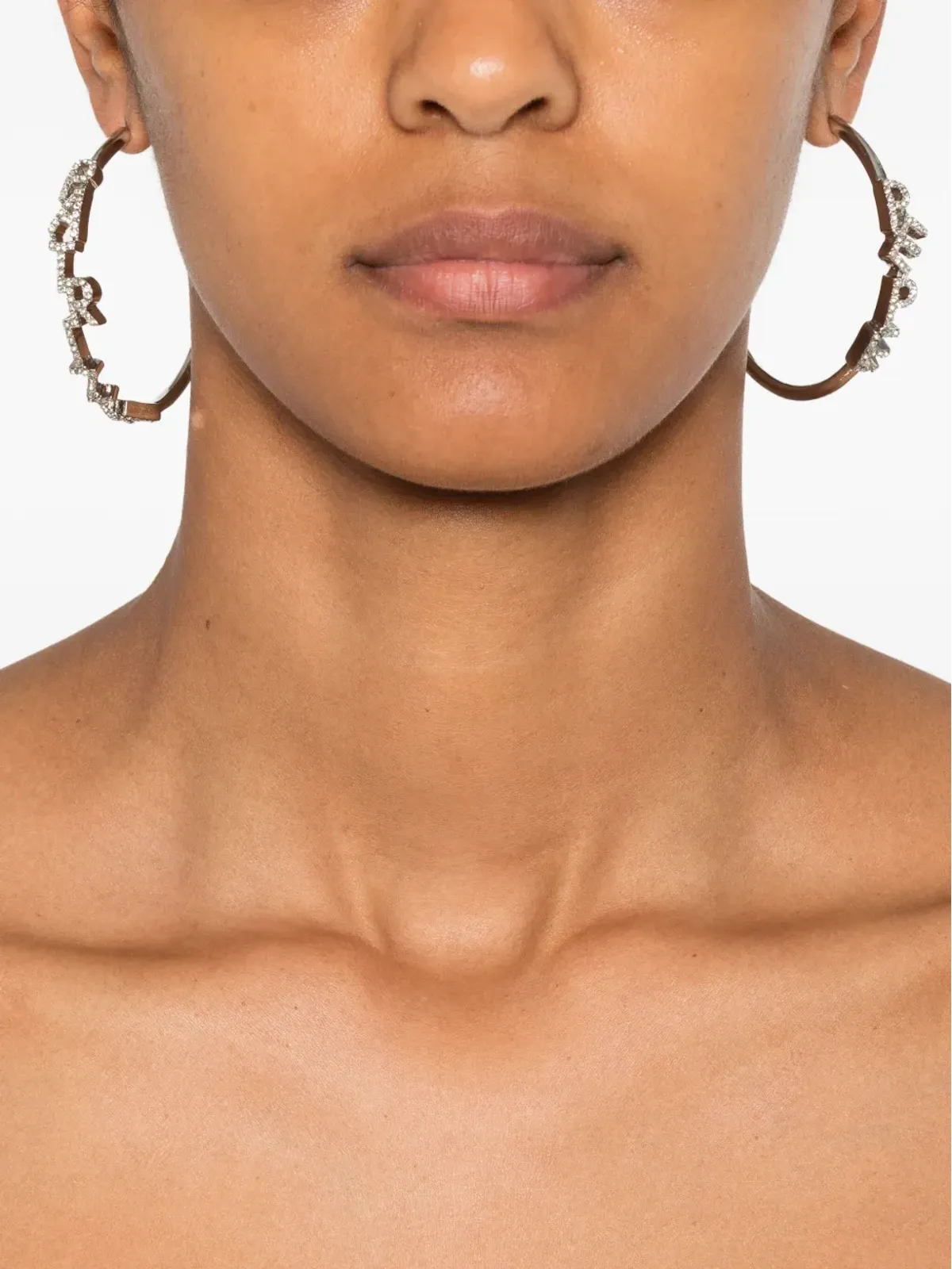 Patrizia Pepe クリスタル付きフープピアス - 画像2