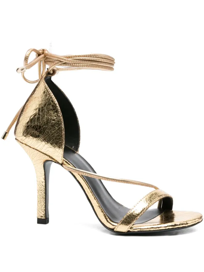Patrizia Pepe Patrizia Pepe メタリック レースアップ サンダル - ゴールドの商品画像