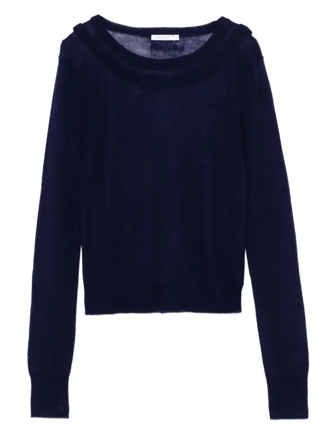 Patrizia Pepe Patrizia Pepe ボートネック ウールニットトップ - ブルーの商品画像