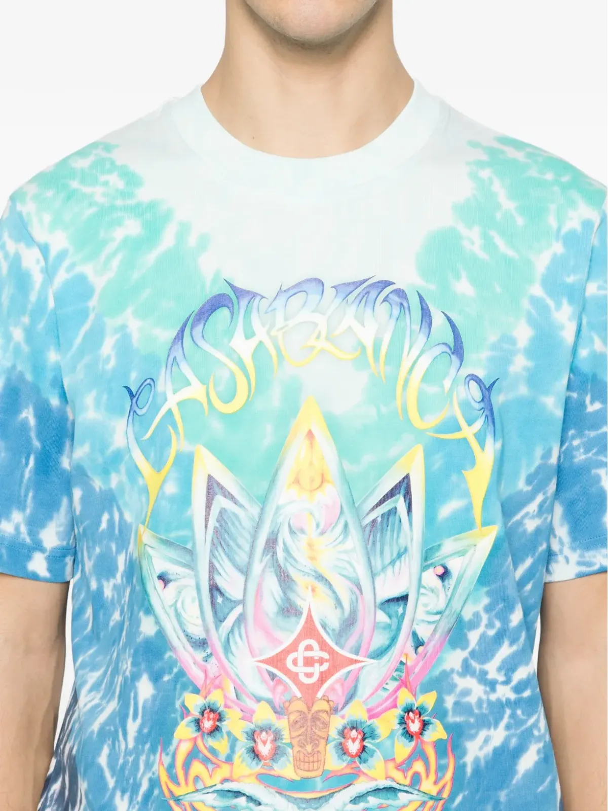 Casablanca Surf Lotus タイダイ Tシャツ - Blue - 画像5