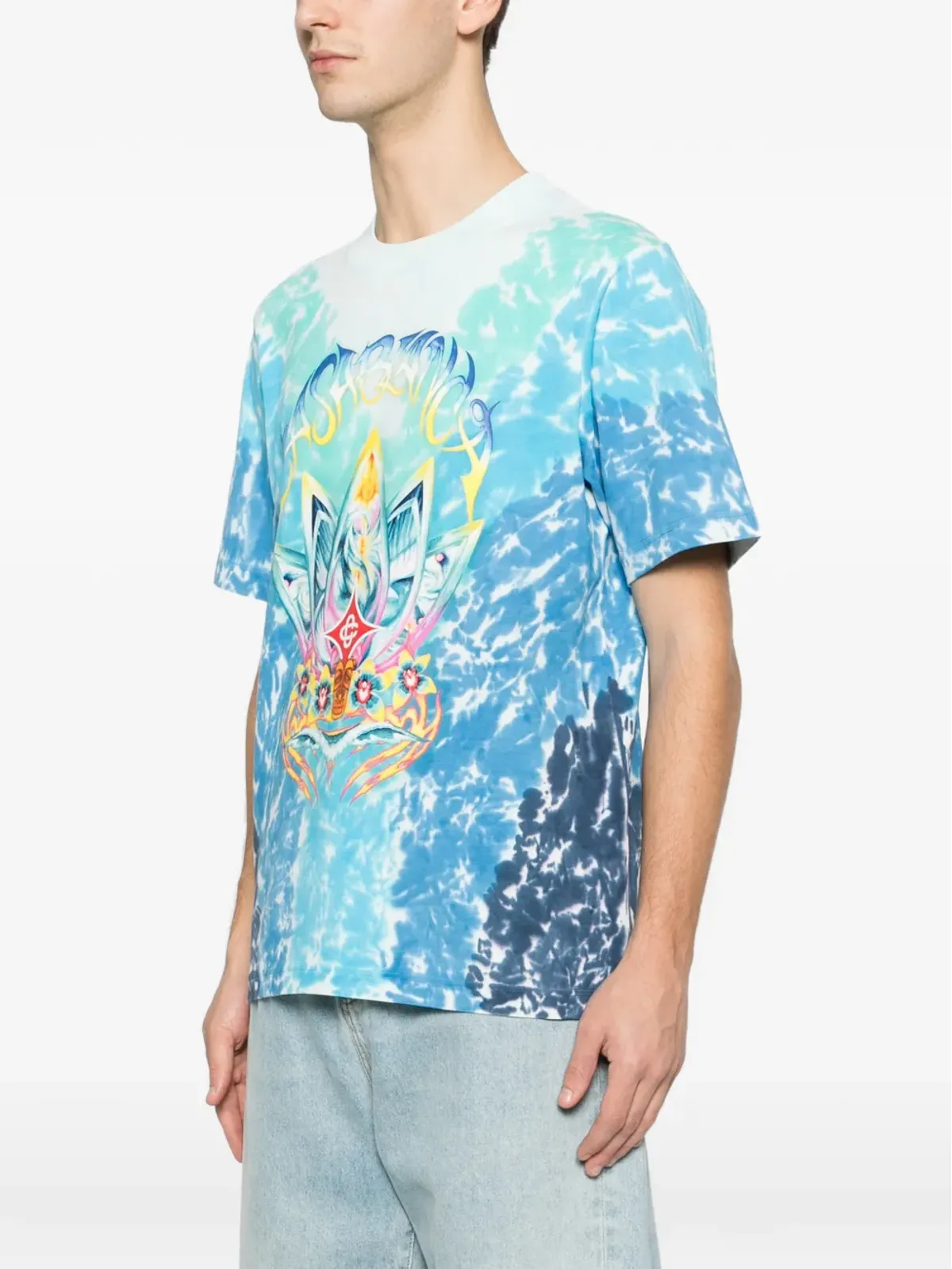Casablanca Surf Lotus タイダイ Tシャツ - Blue - 画像3