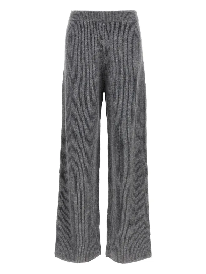 Sportmax Sportmax リブ編みストレートパンツ - グレーの商品画像