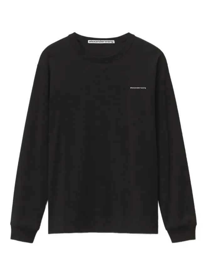Alexander Wang Alexander Wang ブラック ロゴ刺繍入りロングスリーブTシャツの商品画像