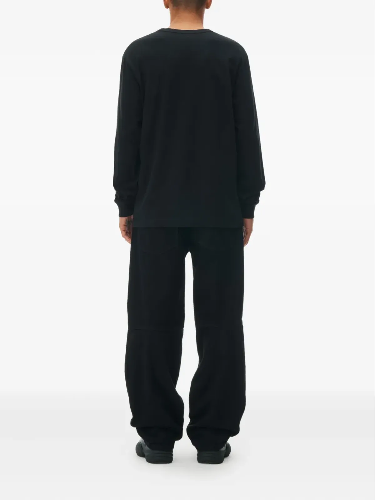 Alexander Wang ブラック ロゴ刺繍入りロングスリーブTシャツ - 画像2