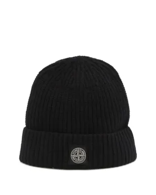 Stone Island リブ編みロゴビーニー - サムネイル1