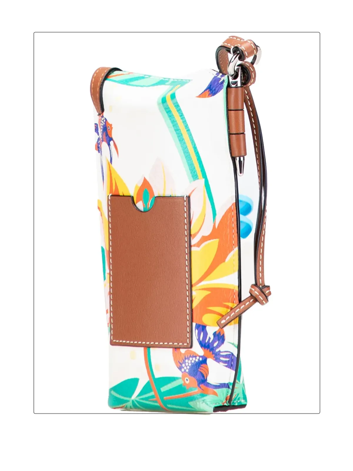 Loewe Pre-Owned パウラス・イビザ レザー Waterlily Gate Pocket クロスボディバッグ - White - 画像3